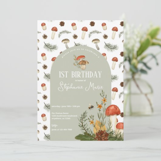 キノコと野生の花の誕生日 招待状 (スタンド正面)