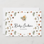 キノコと野生の花ベビーシャワー招待状 招待状 (裏面)