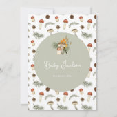 キノコと野生の花ベビーシャワー招待状 招待状 (裏面)