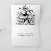 キノコにビオラを乗せたゴシック様式のアニメ誕生日 カード (内部)