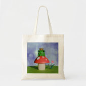 キノコに冠をかぶったかわいいマンガカエル トートバッグ (正面)