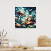 キノコに眠るエーテルの妖精 ポスター (キッチン)