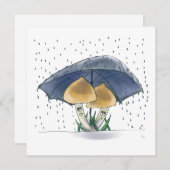 キノコのかわいいグリーティングカード シーズンカード (正面/裏面)