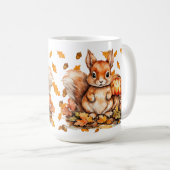 キノコのかわいいリス – 秋の野生動物 コーヒーマグカップ (正面右)