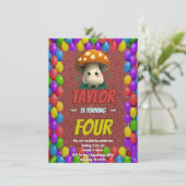 キノコのガーディアンパーソナライズされた誕生日招待状 招待状 (スタンド正面)