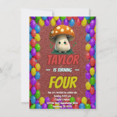 キノコのガーディアンパーソナライズされた誕生日招待状 招待状 (正面)