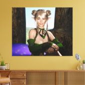 キノコのキャンバスのデジタルアートを待っている キャンバスプリント (インサイチュ (リビング))