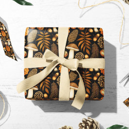 キノコのギフトラップ |秋のラッピングペーパー ラッピングペーパー