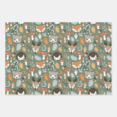 キノコのクリスマス包装紙真菌の森 ラッピングペーパーシート (正面)