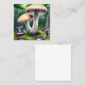 キノコのグラフィック スクエア名刺 (正面/裏面)