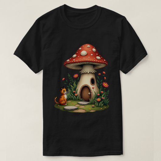 キノコのコテージガーデン Tシャツ (デザイン正面)