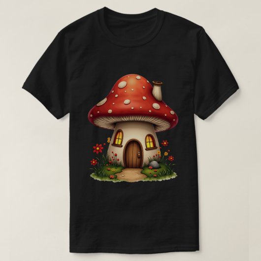 キノコのコテージ Tシャツ (デザイン正面)