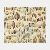 キノコのコレクション フリースブランケット (正面(横))