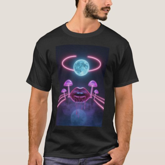 キノコのサイバーパンクTシャツ Tシャツ (正面)