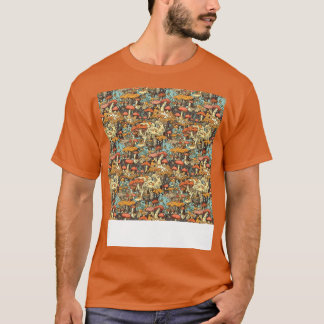 キノコのシームレスなパターン真菌ヒッピーshroomエノ tシャツ