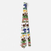 キノコのシームレスなパターン ネクタイ (正面)