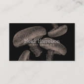 キノコのスクリーンプリントイラストレーションタン/ブラック 名刺 (正面)