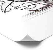 キノコのスケッチ ポスター (角)