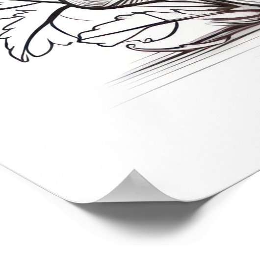 キノコのスケッチ ポスター (角)