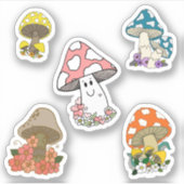キノコのステッカーセット シール (正面)