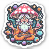 キノコのステッカー シール (正面)