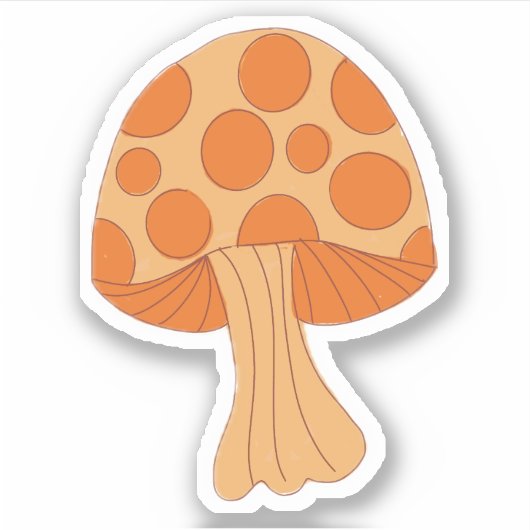 キノコのステッカー シール (正面)