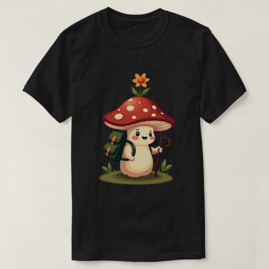 キノコのハイキング Tシャツ (デザイン正面)