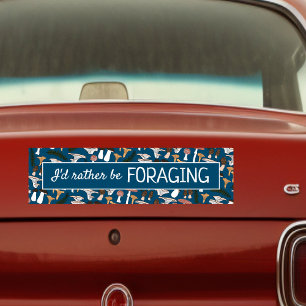 キノコのハンター菌を探したいおもしろい バンパーステッカー