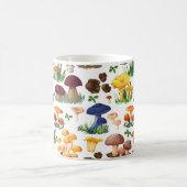 キノコのパターン コーヒーマグカップ (中央)