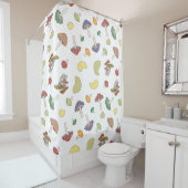 キノコのパターン シャワーカーテン (インサイチュ)