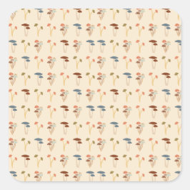 キノコのパターン スクエアシール