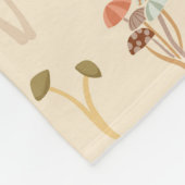 キノコのパターン フリースブランケット (角)