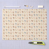 キノコのパターン 薄葉紙 (クラフト)