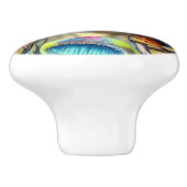 キノコのビジョントリップ（幻覚体験）のようなレトロカラフル セラミックノブ (側面)