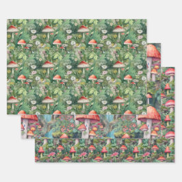 キノコのフォレスト包装紙 ラッピングペーパーシート