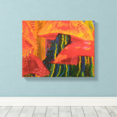 キノコのフォレスト キャンバスプリント (インサイチュ (ウッドフロア))