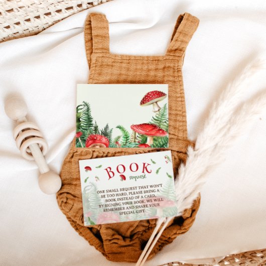 キノコのベビーシャワー用の本 エンクロージャーカード