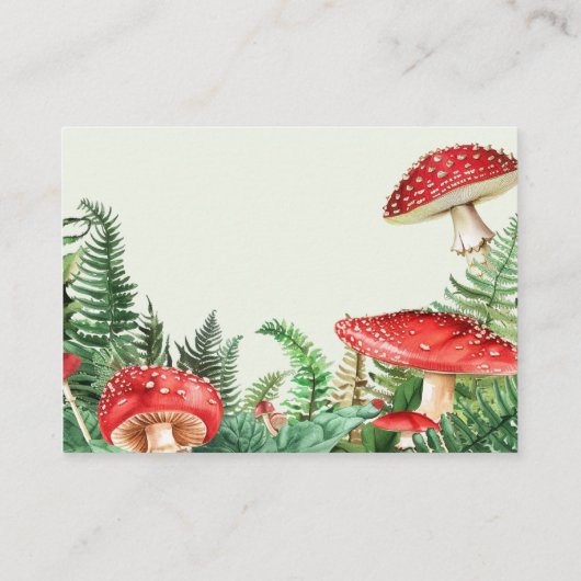 キノコのベビーシャワー用の本 エンクロージャーカード (裏面)