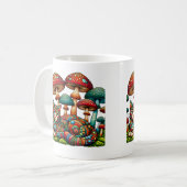 キノコのモザイク猫 コーヒーマグカップ (正面左)