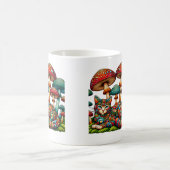 キノコのモザイク猫 コーヒーマグカップ (中央)