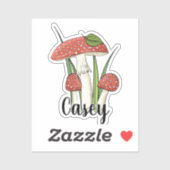 キノコのモノグラム名 シール (シート)