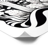 キノコのラインスケッチ（小） ポスター (角)