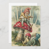 キノコのヴィンテージクリスマス格言 シーズンカード (正面/裏面)