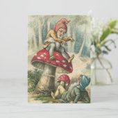 キノコのヴィンテージクリスマス格言 シーズンカード (スタンド正面)