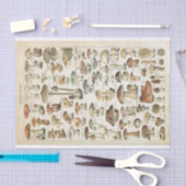 キノコのヴィンテージフランスの菌の分離コラージュ 薄葉紙 (クラフト)