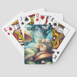 キノコの上で眠るエーテルのパーソナライズされた妖精 トランプ