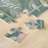 キノコの上に小さな妖精が座って輝いている ジグソーパズル (側面)