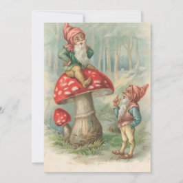 キノコの上に座るヴィンテージクリスマス格言 シーズンカード