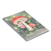 キノコの上に置かれた可愛い小さな妖精 ノートブック (右側)