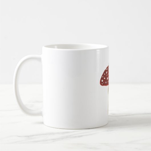 キノコの上のカエル コーヒーマグカップ (左)